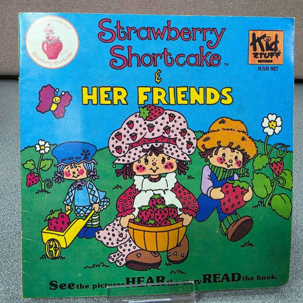 Strawberry Shortcake & Her Friends Kid Stuff Vinyl Book Set KSR 927 Untested 7in